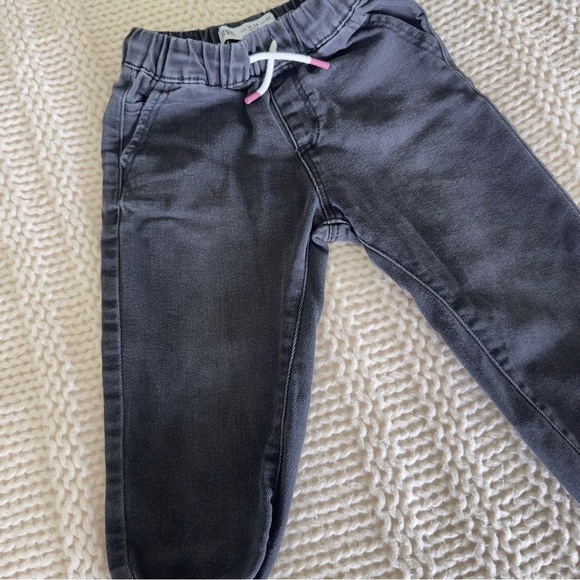Zara Gray Jogger Jeans Elastic Comfort Baby 18-24 Months - Picture 2 of 5